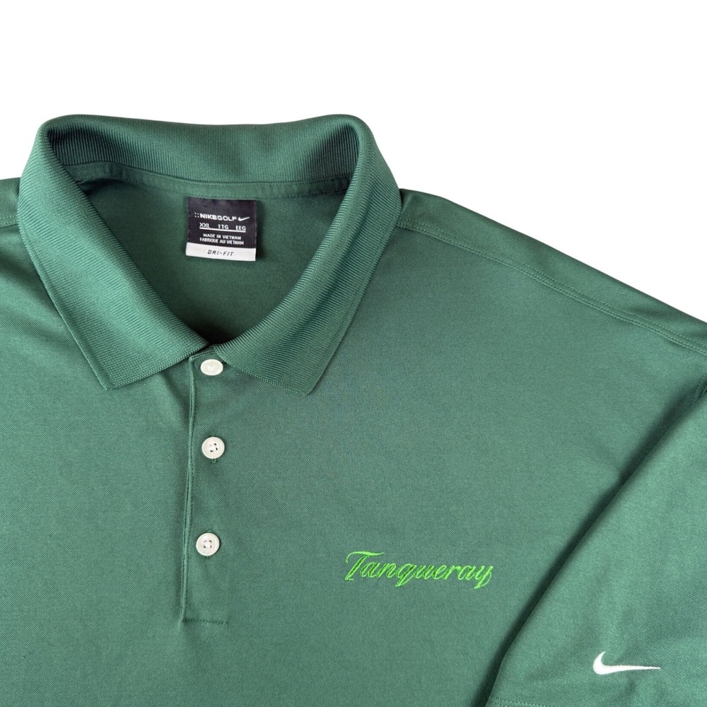Nike Golf Tanqueray Gin Polo Shirt Mens XXL Green Dri-FIT Short Sleeve Swoosh